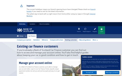 Existing customers | Car Finance | Bank of Scotland