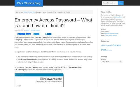 Emergency Access Password – What is it and how do I find it?