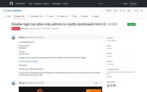 Disable login but allow only admins to modify dashboards ...