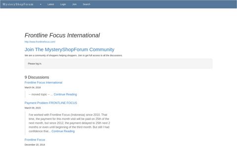 Frontline Focus International: Discussions ...