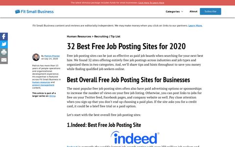32 Best Free Job Posting Sites for 2020 - Fit Small Business