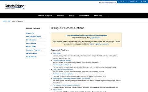 Billing & Payment Options - FirstEnergy Corp.