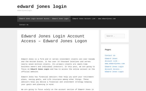 Edward Jones Login Account Access - Edward Jones Logon