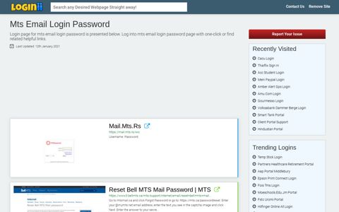 Mts Email Login Password - Loginii.com