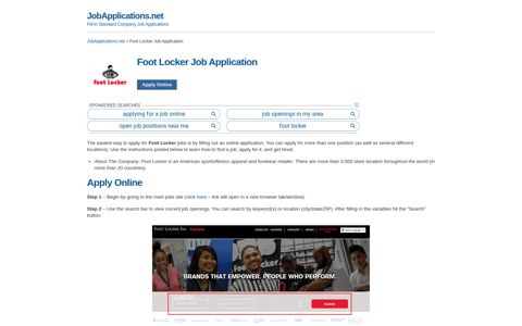 Foot Locker Job Application - Apply Online