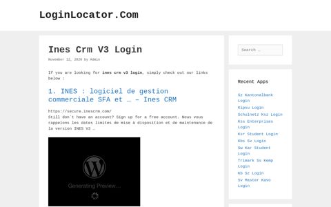 Ines Crm V3 Login - LoginLocator.Com