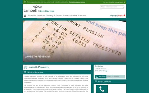 Lambeth Pensions | Lambeth School Services