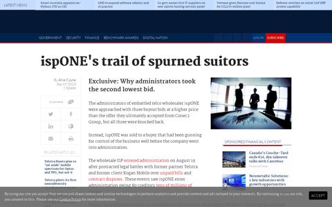 ispONE's trail of spurned suitors - Telco/ISP - iTnews
