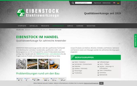 Eibenstock im Handel - EIBENSTOCK Elektrowerkzeuge