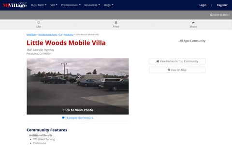 Little Woods Mobile Villa Mobile Home Park in Petaluma, CA ...