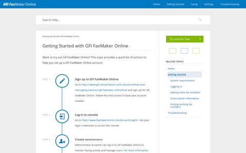 Getting Started with GFI FaxMaker Online - GFI Software