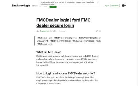 FMCDealer login | ford FMC dealer secure login | by ... - Medium