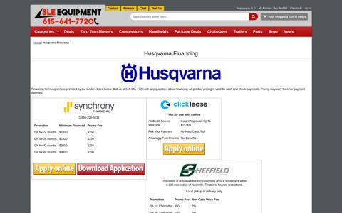 Husqvarna Financing - SLE Equipment