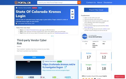 State Of Colorado Kronos Login - Portal-DB.live