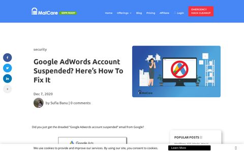 Google AdWords Account Suspended? Here's How To Fix It ...
