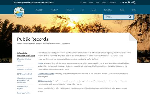 Public Records | Florida Department of Environmental Protection