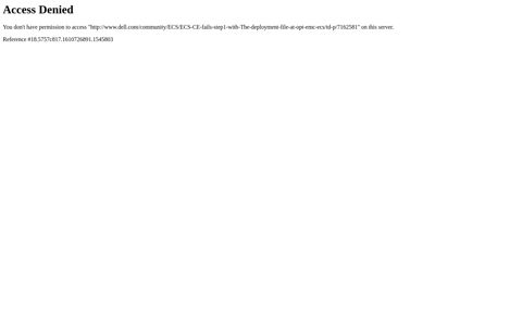 'The deployment file at /opt/emc/ecs-install/deploy.yml' is ... - Dell
