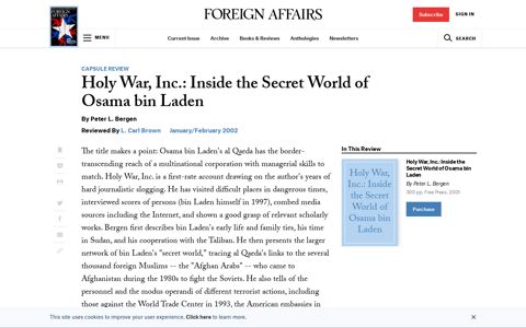 Holy War, Inc.: Inside the Secret World of Osama bin Laden ...