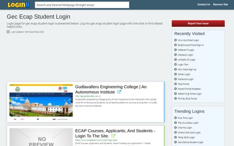 Gec Ecap Student Login - Loginii.com