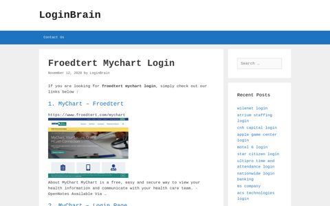froedtert mychart login - LoginBrain