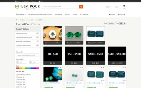 Emerald Pairs - Buy Emerald Pairs Online | Gem Rock Auctions
