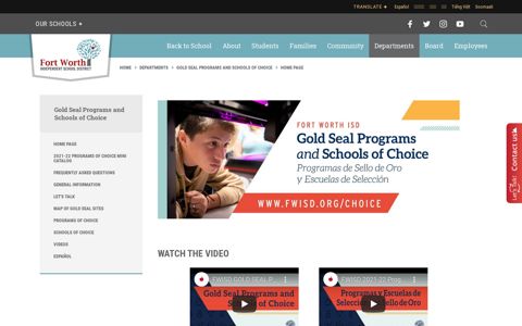 Gold Seal Programs and Schools of Choice / Home Page