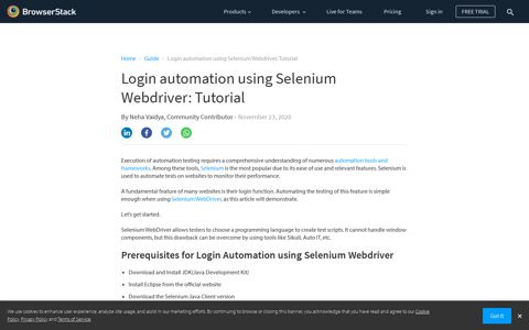 Login automation using Selenium Webdriver: Tutorial ...