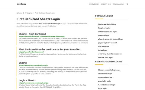 First Bankcard Sheetz Login ❤️ One Click Access - iLoveLogin