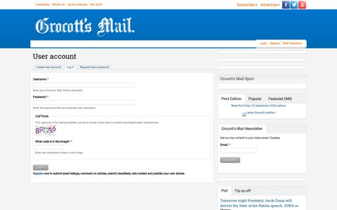 Login - Grocott's Mail Online
