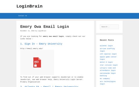 Emory Owa Email Sign In - Emory University - LoginBrain