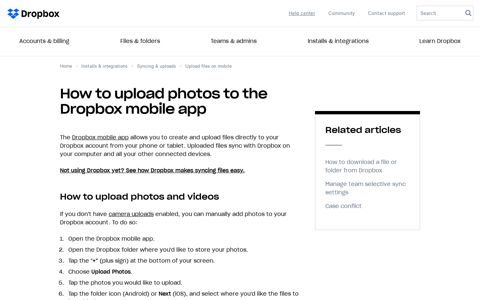How to Upload Photos to Dropbox | Upload Mobile Files ...