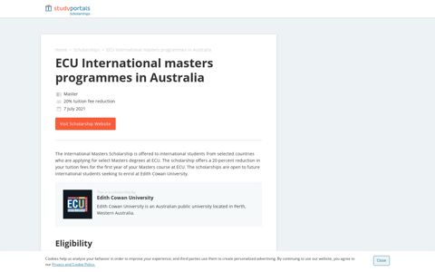 ECU International masters programmes in Australia ...