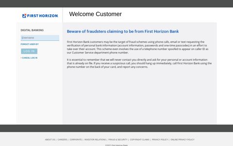 First Horizon - Log In - First Horizon Bank