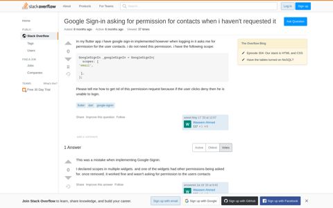 Google Sign-in asking for permission for contacts when i ...