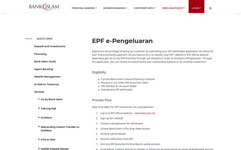 EPF e-Pengeluaran – Bank Islam Malaysia Berhad