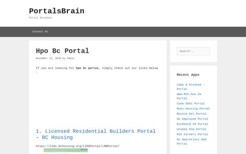 Hpo Bc - Licensed Residential Builders Portal - Bc Housing