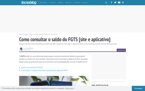 Como consultar o saldo do FGTS [site e aplicativo] | Finanças ...