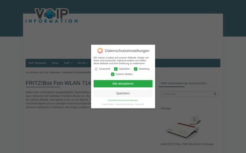 FRITZ!Box Fon WLAN 7141 - VoIP-Information