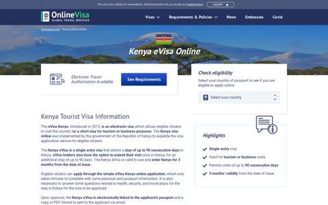Apply Online for a Kenya eVisa | Onlinevisa.com