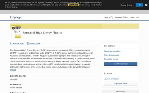 Journal of High Energy Physics | Home - Springer