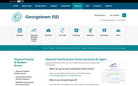 Skyward Family & Student Access / Parent Accounts & Logins