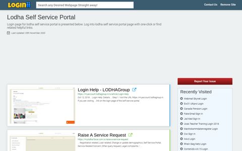 Lodha Self Service Portal