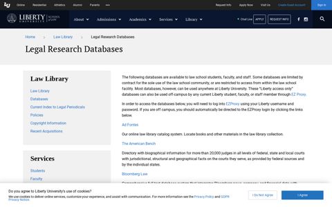 Legal Research Databases | Liberty University School of Law