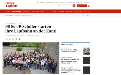 98 Sek-P-Schüler starten ihre Laufbahn an der Kanti - Olten ...
