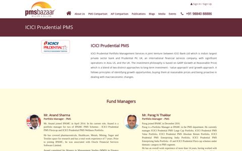ICICI Prudential PMS - Portfolio Manager | PMS Bazaar