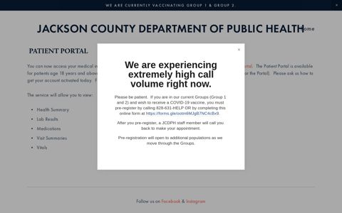 Patient Portal — Jackson County Department of Public Health