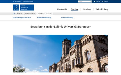 Bewerbung & Zulassung – Leibniz Universität Hannover