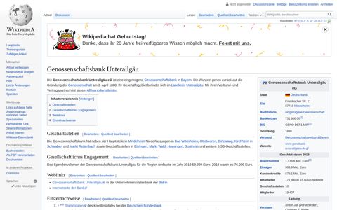 Genossenschaftsbank Unterallgäu – Wikipedia