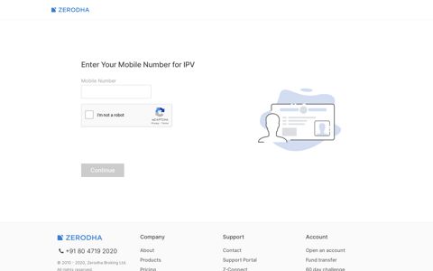 Enter Your Mobile Number for IPV - Zerodha