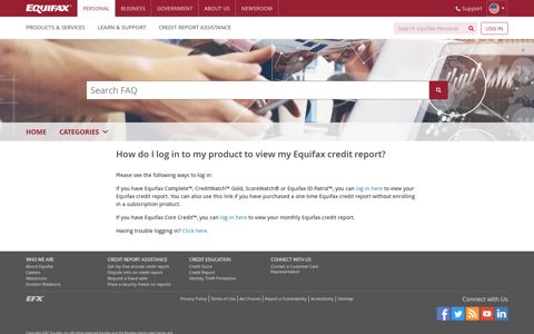 How Do I Log In to My Product to View My Equifax Credit ...